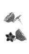 Crunchy Fashion Oxidized Silver Black Floral Jhumka Earrings RAE2261