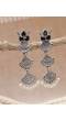 Crunchy Fashion  Layered Oxidised Black Stone& Pearl Earrings RAE2266