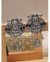 Buy Online Royal Bling Earring Jewelry Oxidized Gold-Plated Traditional Grey Peacock Dangler Design Earrings RAE1992 Jewellery RAE1992