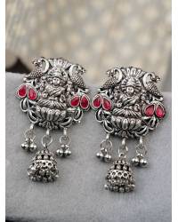 Buy Online Royal Bling Earring Jewelry Oxidized Gold-Plated Traditional Pink Peacock Dangler Design Earrings RAE1993 Jewellery RAE1993