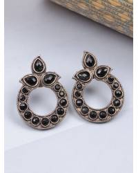 Buy Online Crunchy Fashion Earring Jewelry Green Oxidized Silver Dangler Earrings for Women Earrings SDJJE0025