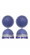 Crunchy Fashion Kundan/Pearl Royal Blue Ethnic Chandbali Earring RAE2290