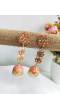 Party Ready Peach Meenakari Jhumka Earrings for Women