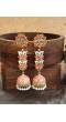 Party Ready Peach Meenakari Jhumka Earrings for Women