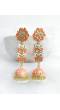 Party Ready Peach Meenakari Jhumka Earrings for Women