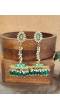 Stylish Green Meenakari Pearl Jhumka Earrings for Women