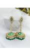 Stylish Green Meenakari Pearl Jhumka Earrings for Women