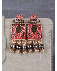 Buy Online Crunchy Fashion Earring Jewelry Indian Traditional Meenakari Enamel Kundan Pearl White Lotus Chandbali Earrings & Maang Tika Set  Handwork  RAE1050 Jewellery RAE1050
