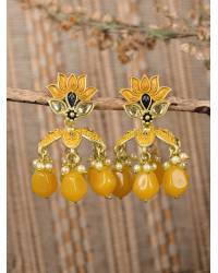 Buy Online Crunchy Fashion Earring Jewelry Gold-Plated Stunning Designer Long Red color  Pearl Jhumka RAE1673 Jewellery RAE1673