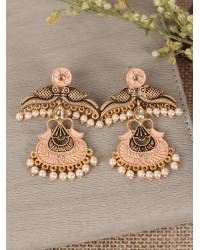 Buy Online Crunchy Fashion Earring Jewelry Crunchy Fashion Gold-Plated Kundan Maroon Floral  Earring Set RAE2126 Jhumki RAE2126