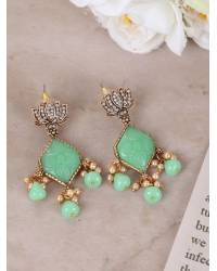 Buy Online Lulu Australia Earring Jewelry Green And Golden Polki Meenakari Earrings Combo Bags CMB0012