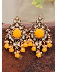 Buy Online Crunchy Fashion Earring Jewelry Punjabi Traditional  Gold Finished Red & White Kundan Pearl  Jhumki Style Earrings RAE1640 Jewellery RAE1640