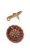 Crunchy Fashion Red Kundan Gold- Tone Polki Ethnic Stud Earrings For Womens & Girls RAE2326