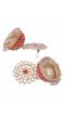 Gold-Plated Red Meenakari Jhumka Earrings with Crystal Work