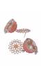 Gold-Plated Orange Meenakari Jhumka Earrings with Crystal Work