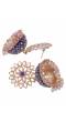 Gold-Plated Royal Blue Meenakari Jhumka Earrings with Crystal Work