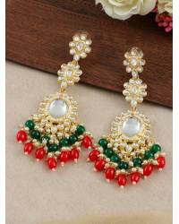 Buy Online Royal Bling Earring Jewelry Gold-Toned  Kundan and  Blue Beads Round Shape Earrings RAE1737 Jewellery RAE1737