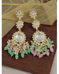 Buy Online Royal Bling Earring Jewelry Designer Gold-Plated Peacock Design Green Jhumka Earrings RAE0976 Jewellery RAE0976