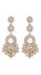 Traditional White Pearl Kundan Dangler Earrings for Wedding and Party