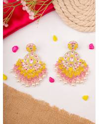 Buy Online Royal Bling Earring Jewelry Gold-Plated Blue Kundan Work Jhumka Earrings RAE1615 Jewellery RAE1615