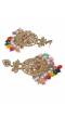 Antique Gold Multi-color Dangler Earrings for Women