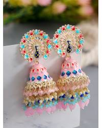 Buy Online Crunchy Fashion Earring Jewelry Pink Blossom haldi Set CFS0506 Jewellery CFS0506