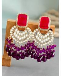 Buy Online Crunchy Fashion Earring Jewelry Magenta Pink Multi-Strand Short crochet Necklace for Women & Jewellery CFN0972