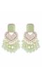 Mint Green Stylish Long Jhumka Earrings with Ear Chain