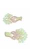 Mint Green Stylish Long Jhumka Earrings with Ear Chain