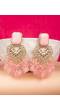 Kundan Studded Pink Drops Long Party Wear Earrings