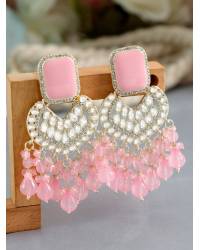 Buy Online Crunchy Fashion Earring Jewelry Pink Handmade Beaded Parrot Earrings for Girls Drops & Danglers CFE2091