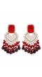Kundan Studded Maroon Drops Party Wear Earrings for Women
