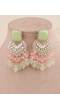 Kundan Studded Pink & Mint Green Drop Earrings for Women