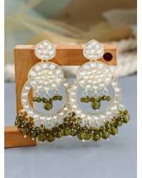 Buy Online Royal Bling Earring Jewelry Crunchy Fashion White Beaded Long Triple Layer Earrings CFE1833 Drops & Danglers CFE1833