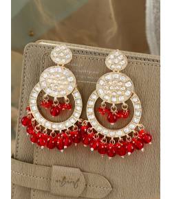 Lehar Danglers- Red Ethnic Party Wear Earrings for Women & Girls