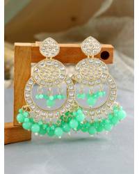 Buy Online Royal Bling Earring Jewelry Crunchy Fashion Gold-Plated Floral Meenakari & Pearl Blue Hoop Jhumka  Earrings  RAE0879 Jewellery RAE0879