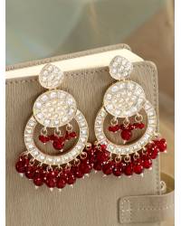 Buy Online Royal Bling Earring Jewelry Gold-plated White Kundan Pearl Ethnic Jhumka Earings RAE1795 Jewellery RAE1795