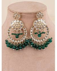 Buy Online Royal Bling Earring Jewelry Crunchy Fashion Gold-Plated Floral Meenakari & Pearl Blue Hoop Jhumka  Earrings  RAE0879 Jewellery RAE0879
