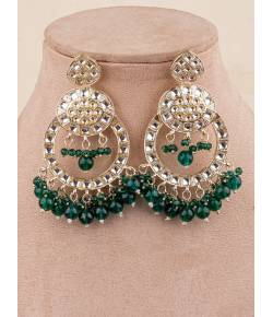 Lehar Danglers- Green Ethnic Party Wear Earrings for Women