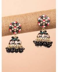 Buy Online Royal Bling Earring Jewelry Traditional Gold-plated Royal Bahubali Green Pearl Beads Jewellery Set RAS0457 Jewellery RAS0457
