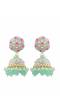 Stylish Mint Green Meenakari Jhumka Earrings For Women &