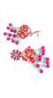 Hot Pink/Magenta Floral Meenakari Jhumka Earrings for 