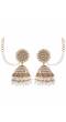 White Pearls Kundan Studded Party Wear Jhumkas for Women