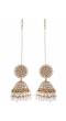 White Pearls Kundan Studded Party Wear Jhumkas for Women