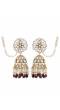 Wine Red Drops Kundan Studded Party Jhumkas for