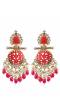 Magenta Pink Pearl Chandbali Earrings for Women & Girls