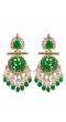 Stunning Green Kundan Chandbalis Earrings for Girls