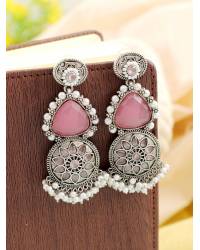 Buy Online  Earring Jewelry Red-Pink Double Heart Handmade Beaded Earrings Drops & Danglers CFE2040