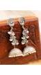 Ethnic Oxidized Silver Long Party Wear Boho Jhumka Earrings for