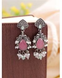 Buy Online Royal Bling Earring Jewelry Crunchy Fashion Gold-Tone Double Peacock Sea- Green Dangler Earings RAE2308 Drops & Danglers RAE2308